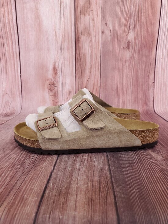 Birkenstock Arizona Mens 12 EU 45 Soft Footbed Suede Taupe Sandals Comfort main image 15